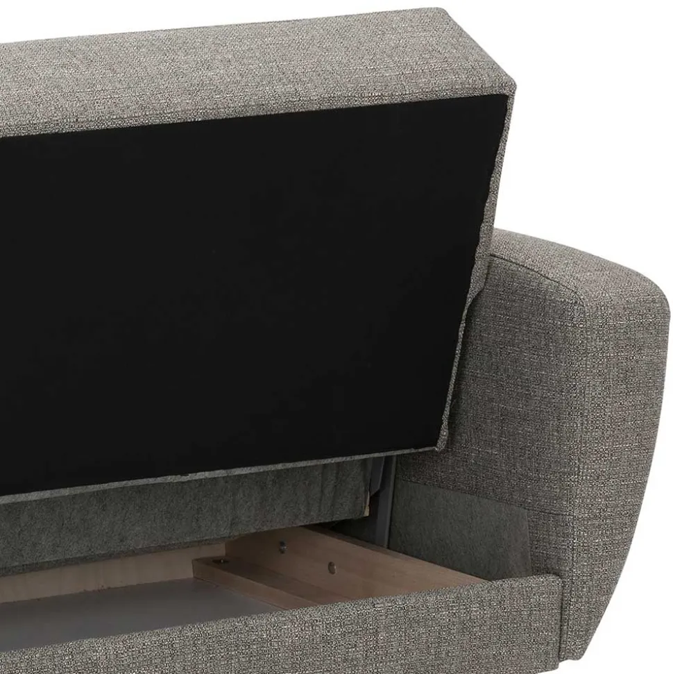Microfaser Schlafcouch in Grau und Buche - Durencas