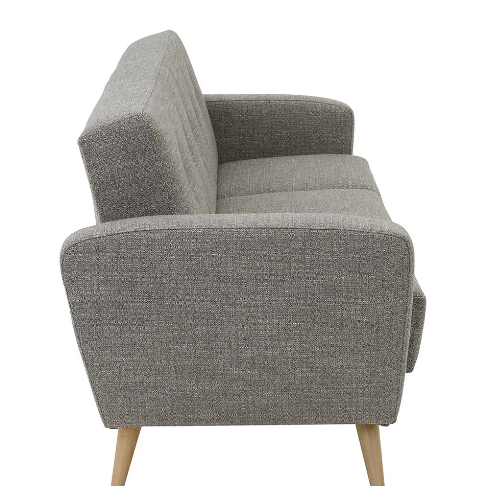 Microfaser Schlafcouch in Grau und Buche - Durencas