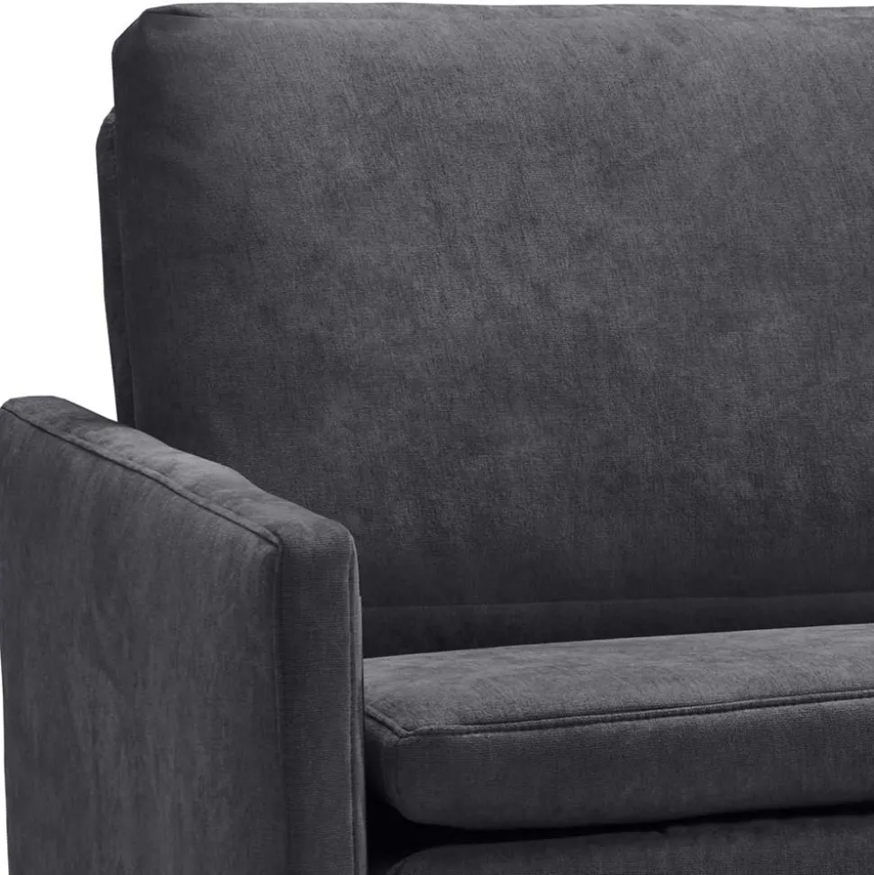 Microvelours Schlafsofa in Blaugrau - Glory