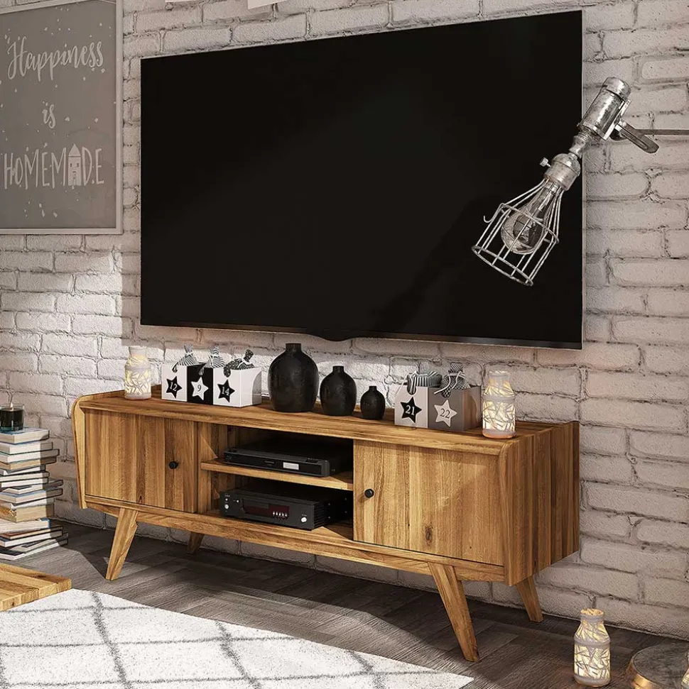 Mid Century TV Lowboard aus Wildeiche massiv - Hardus
