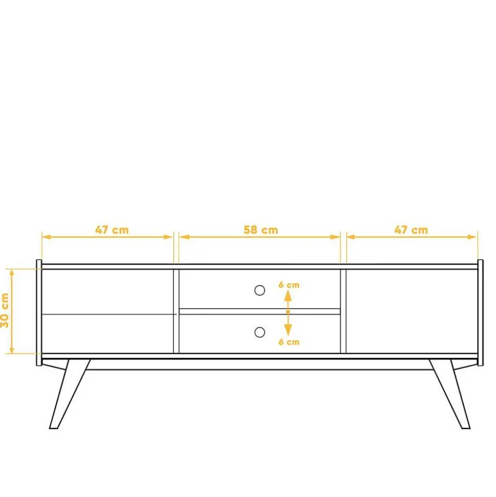 Mid Century TV Lowboard aus Wildeiche massiv - Hardus