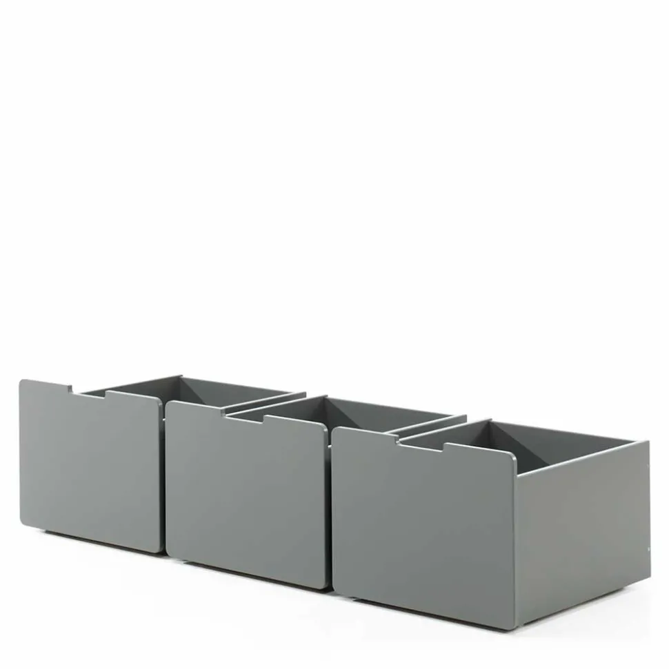 Mini Hochbett mit Absturzsicherung in Grau - Joina