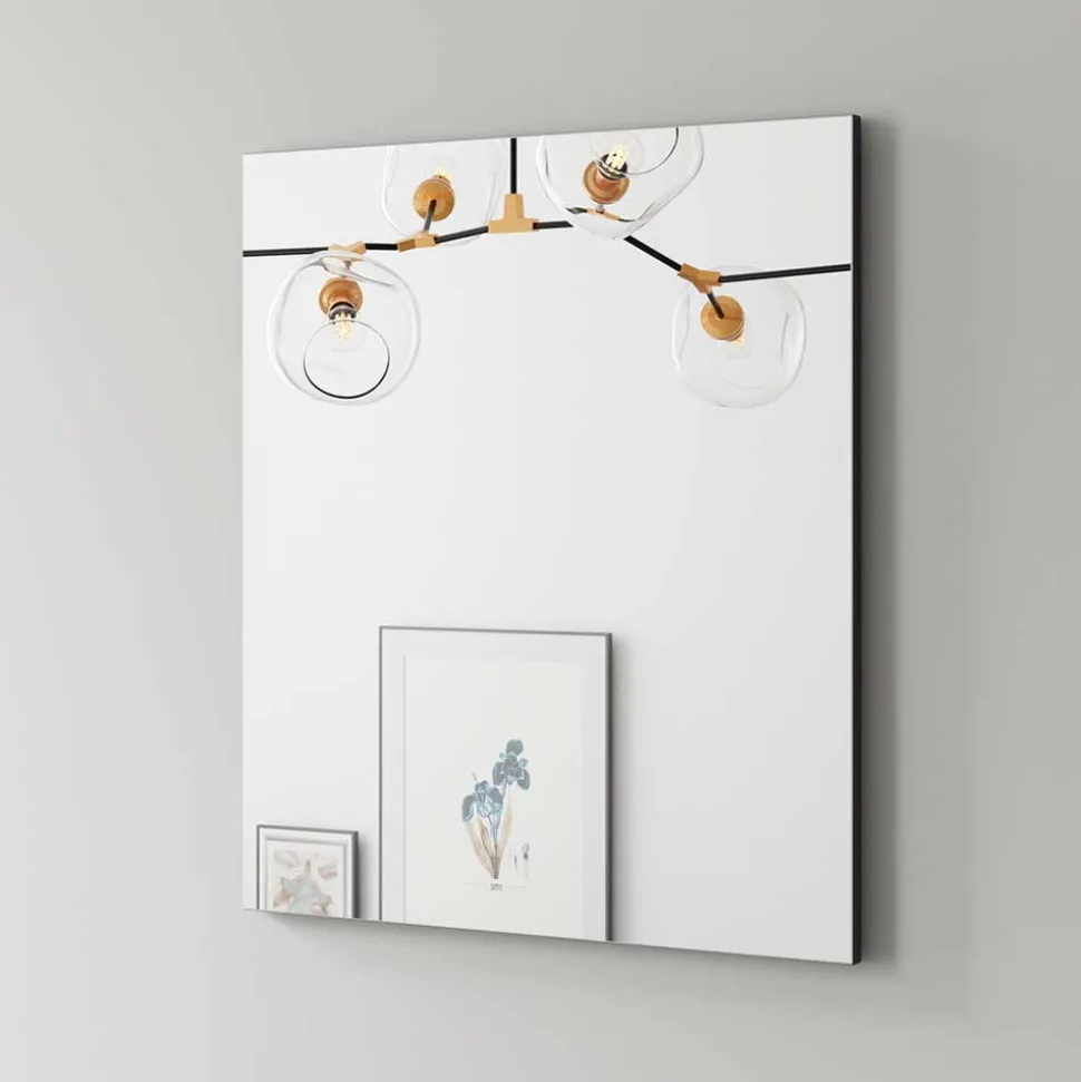 Minimalistischer Wandspiegel in Anthrazit - Vlatu