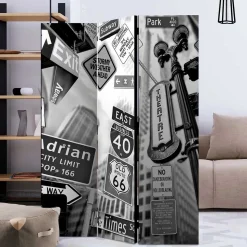 Mobile Trennwand mit New York Schilder Motiv - Aurach