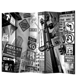 Mobile Trennwand mit New York Schilder Motiv - Aurach