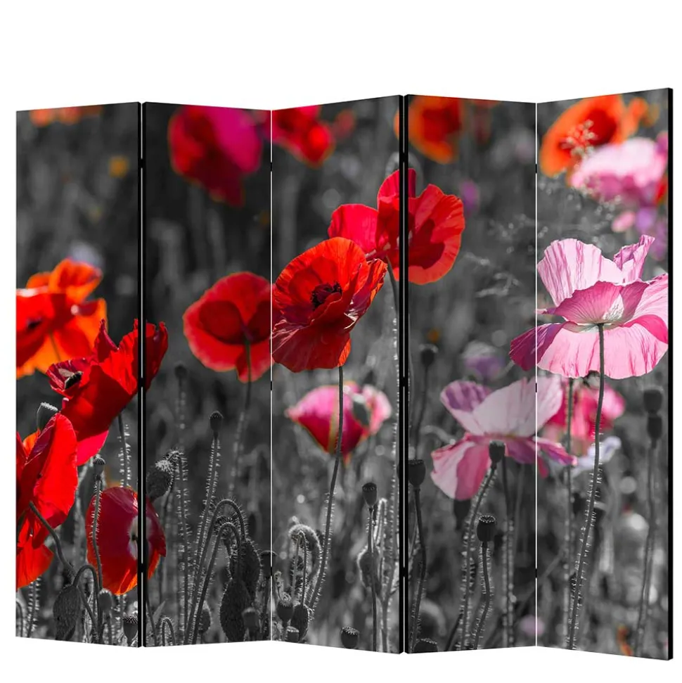 Mobiler Foto Raumtrenner mit Mohn Blumen Motiv - Conwy