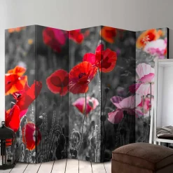 Mobiler Foto Raumtrenner mit Mohn Blumen Motiv - Conwy