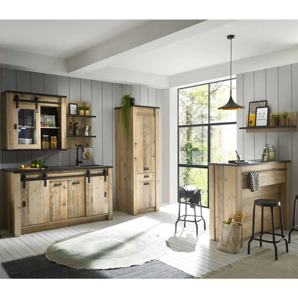 Mobiliar für Küche inklusive Tresen - Garisa (sechsteilig)