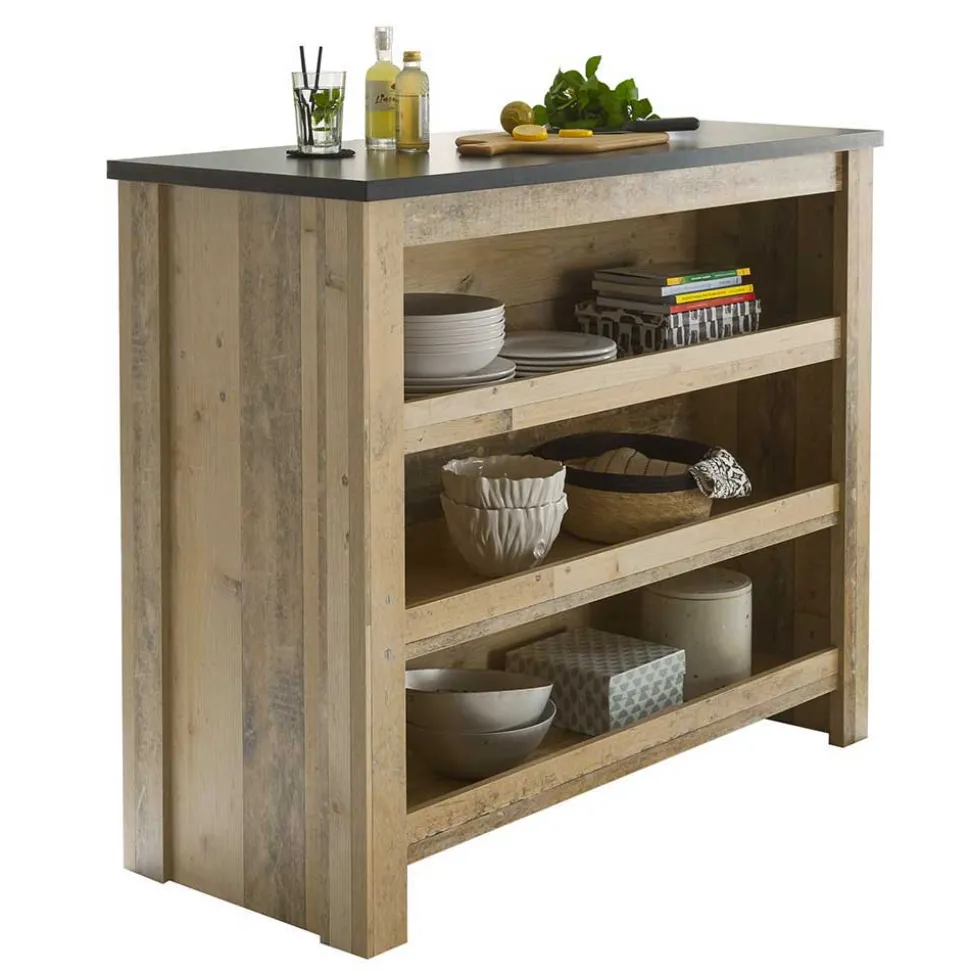 Mobiliar für Küche inklusive Tresen - Garisa (sechsteilig)