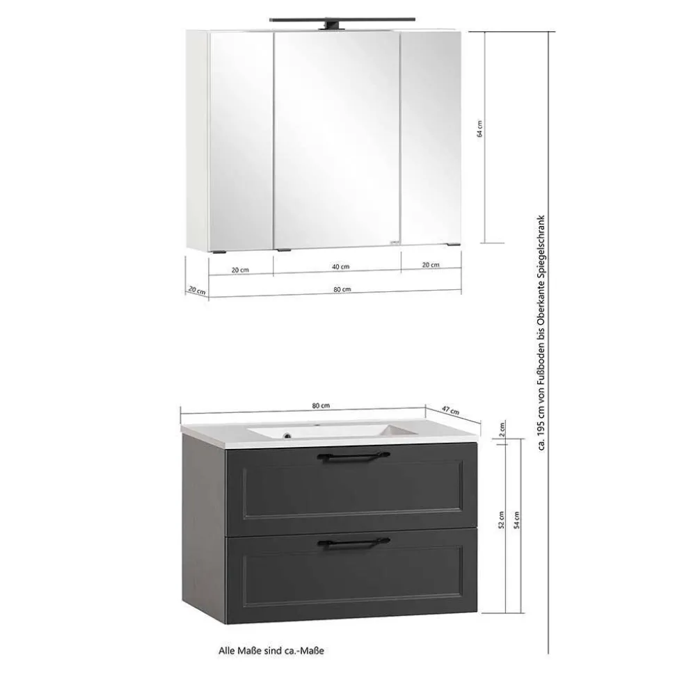 Modern Country Badeinrichtung Set - Novelya (dreiteilig)