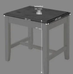 Modern Country Frisiertisch Set zweifarbig - Mirandesca (dreiteilig)