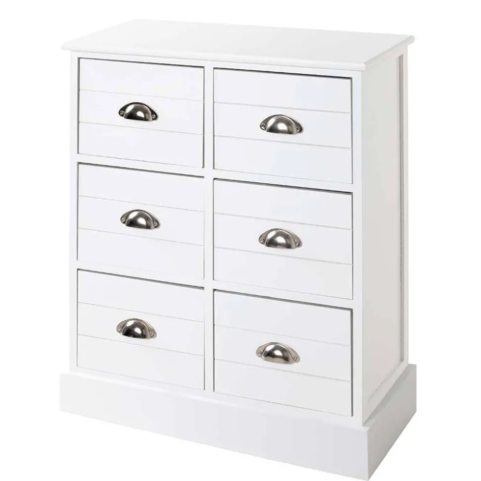 Modern Country Kommode in Weiß - Fidono