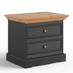 Modern Country Nachtkommode in Grau & Kiefer - Eromsia