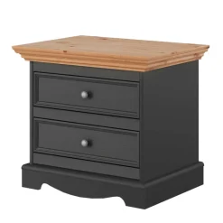 Modern Country Nachtkommode in Grau & Kiefer - Eromsia