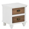 Modern Country Nachtkommode in Weiß - Yakos