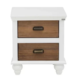 Modern Country Nachtkommode in Weiß - Yakos