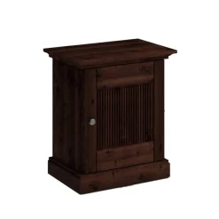 Modern Country Nachtschrank in Dunkelbraun - Nauizia