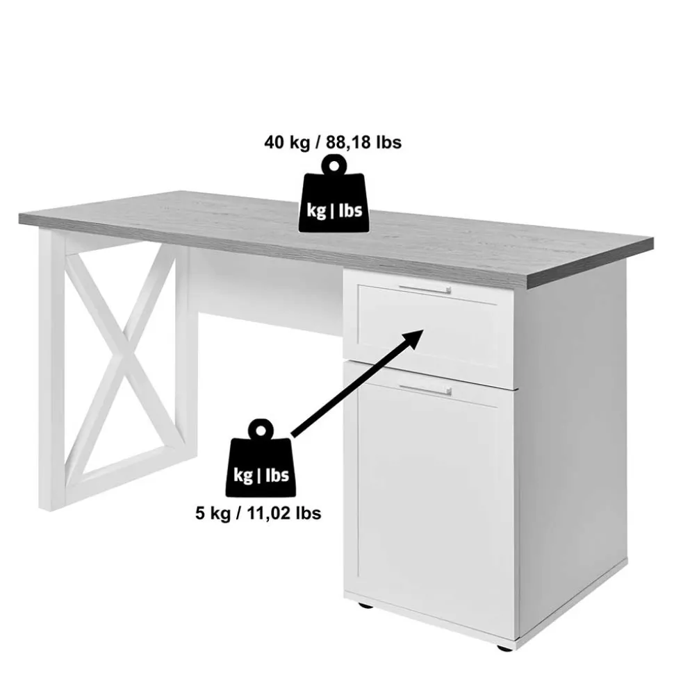 Modern Country Schreibtisch mit Stauraum - Ristina