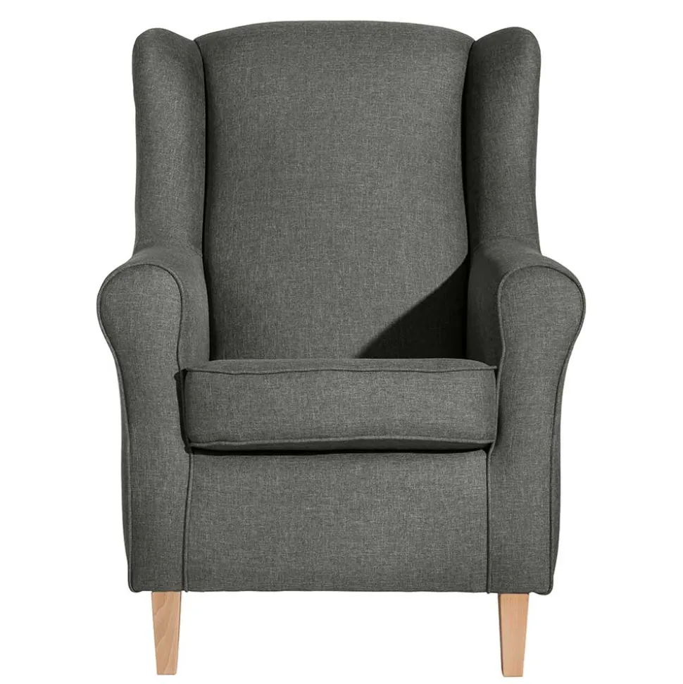 Modern Country Sessel in Anthrazit mit Buche Natur - Mediteranos