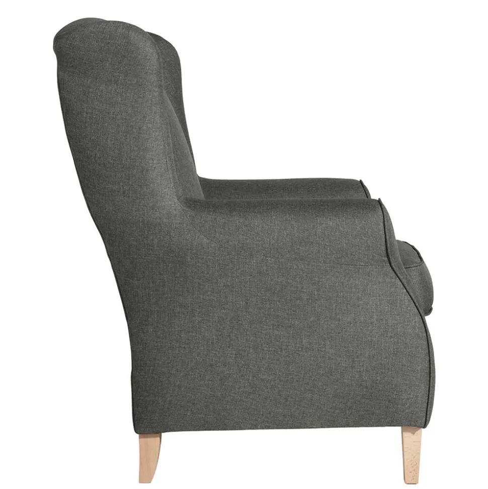 Modern Country Sessel in Anthrazit mit Buche Natur - Mediteranos