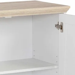 Modern Country Türen-Kommode in Weiß & Eiche - Akedra