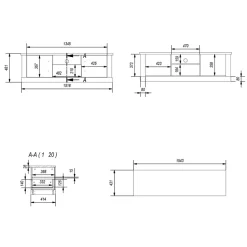 Modern Country TV Board in Lichtgrau & Eiche - Buleta