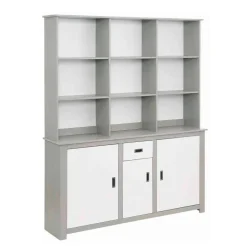 Moderne Anrichte mit Regal in Weiß & Grau - Lurgeno