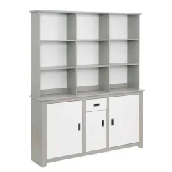Moderne Anrichte mit Regal in Weiß & Grau - Lurgeno