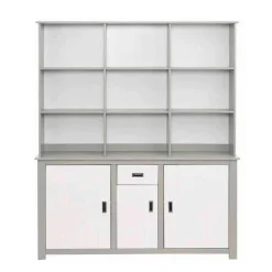 Moderne Anrichte mit Regal in Weiß & Grau - Lurgeno