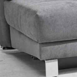 Moderne Ausziehcouch in Grau Microvelours - Samura