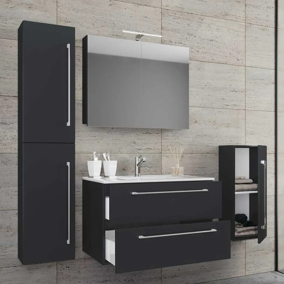 Moderne Badausstattung Hängemöbel - Gloriella (vierteilig)