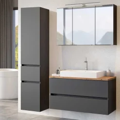 Moderne Badeinrichtung in Dunkel - Noricas I (dreiteilig)