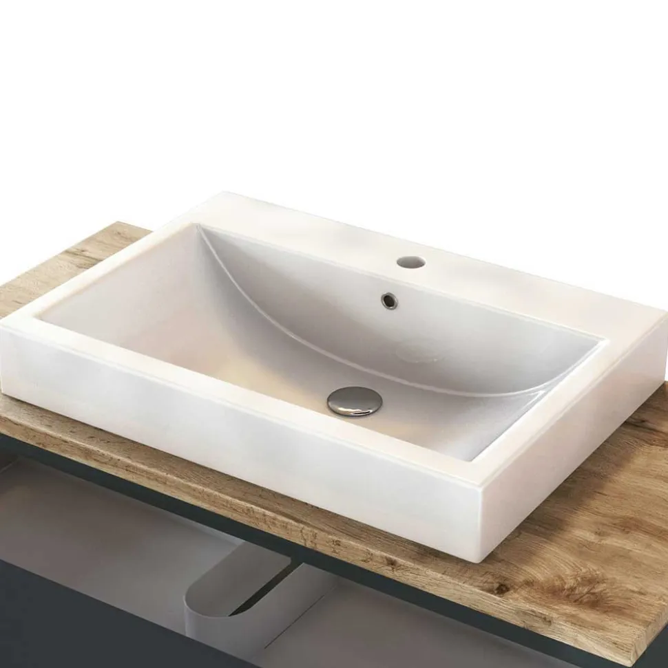 Moderne Badeinrichtung in Dunkel - Noricas I (dreiteilig)