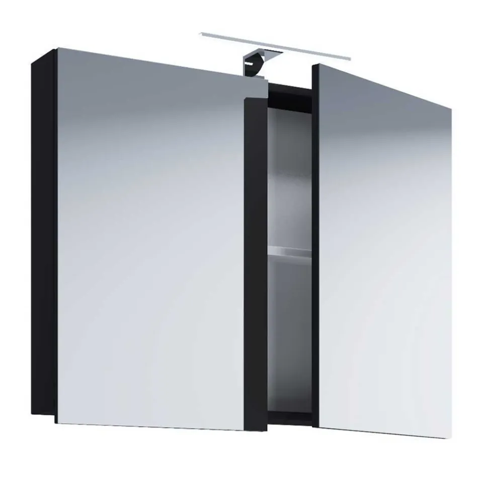 Moderne Badezimmermöbel in Schwarz - Gloriella (vierteilig)