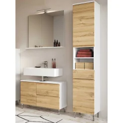 Moderne Badmöbel zweifarbig - Aspariavo (dreiteilig)