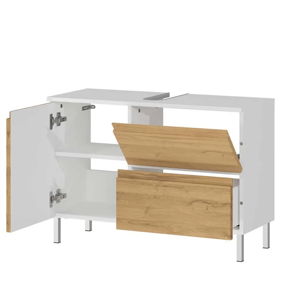 Moderne Badmöbel zweifarbig - Aspariavo (dreiteilig)