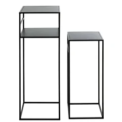 Moderne Blumensäulen in Schwarz - Foahala (zweiteilig)