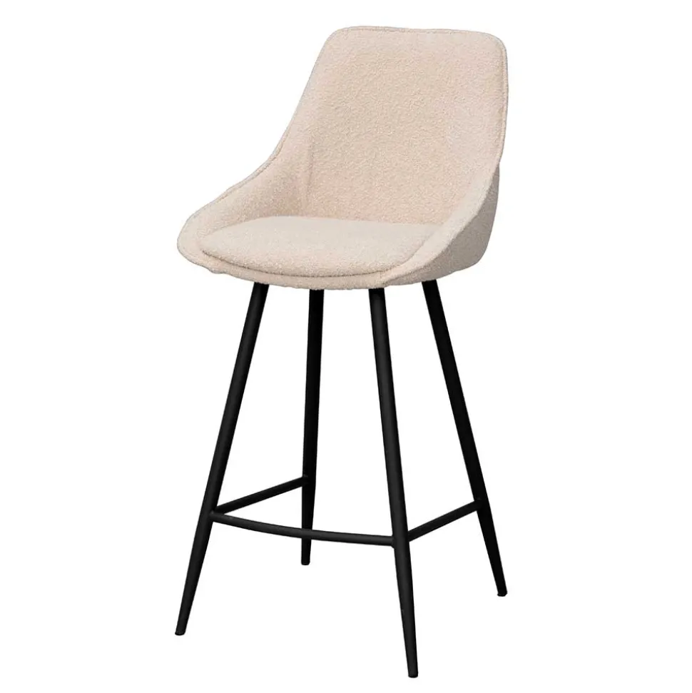 Moderne Boucle Barstühle in Beige - Alberta (2er Set)