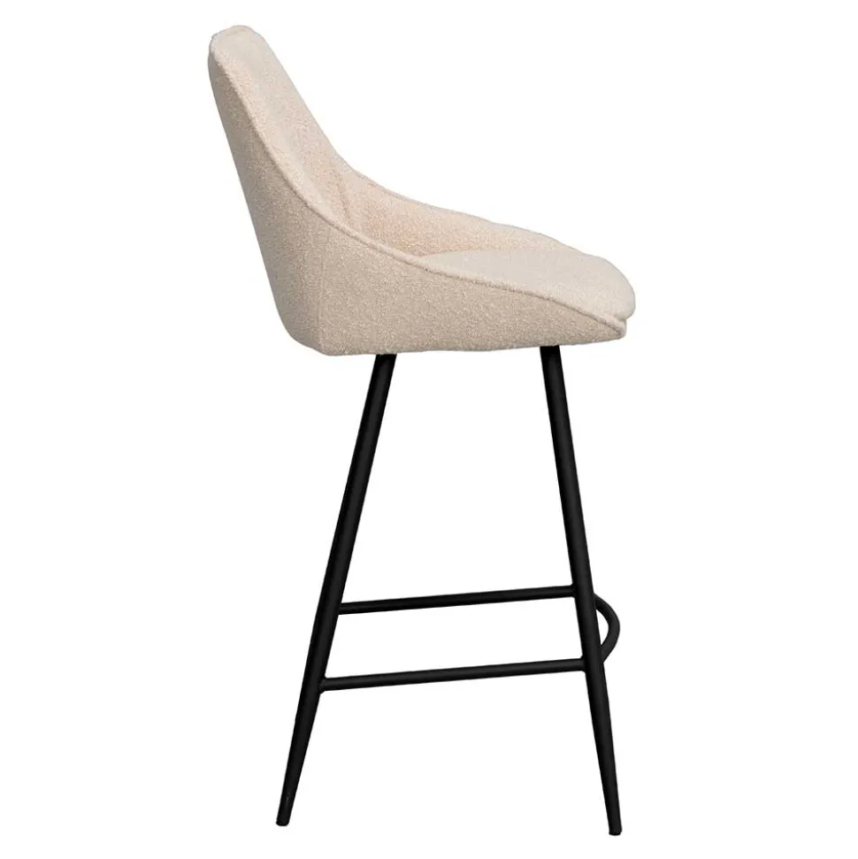 Moderne Boucle Barstühle in Beige - Alberta (2er Set)