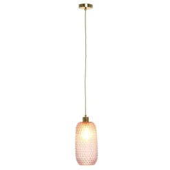 Moderne Design Hängeleuchte in Rosa Glas - Abid