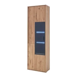 Moderne Echtholz Vitrine aus Eiche Massivholz - Assela