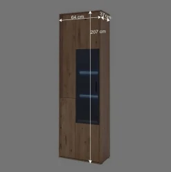 Moderne Echtholz Vitrine aus Eiche Massivholz - Assela