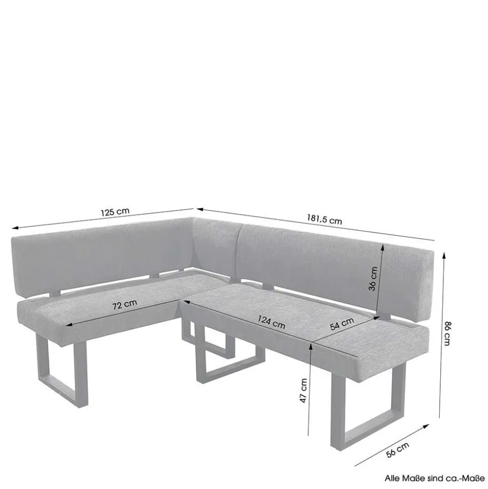 Moderne Eckbank mit drei Sitzplätzen - Olegana