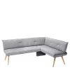 Moderne Eckbank mit grauem Stoffbezug - Eleonora