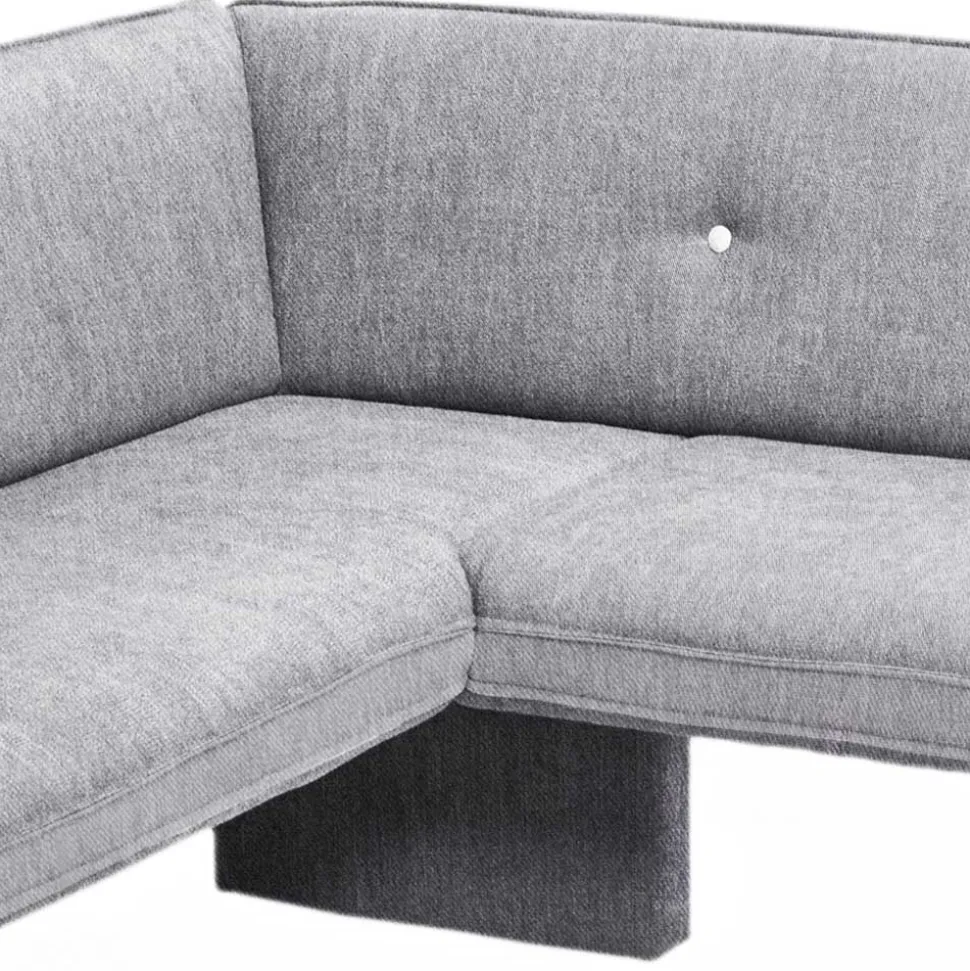 Moderne Eckbank mit grauem Stoffbezug - Eleonora