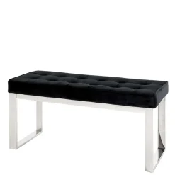 Moderne Edelstahl Bank mit Samt Polsterung - Mariah