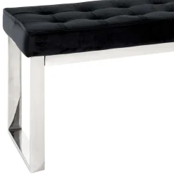 Moderne Edelstahl Bank mit Samt Polsterung - Mariah