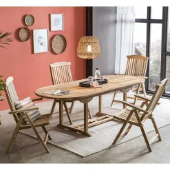 Moderne Gartensitzgruppe aus Teak Massivholz - Klahuma (fünfteilig)