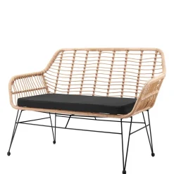 Moderne Geflechtbank aus Kunstrattan & Metall - Prismo