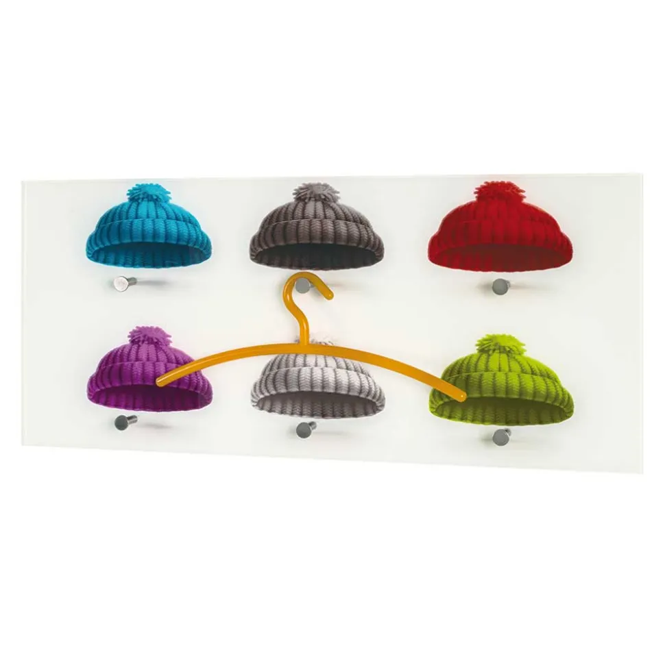 Moderne Glas Hängegarderobe mit bunten Mützen - Trujano